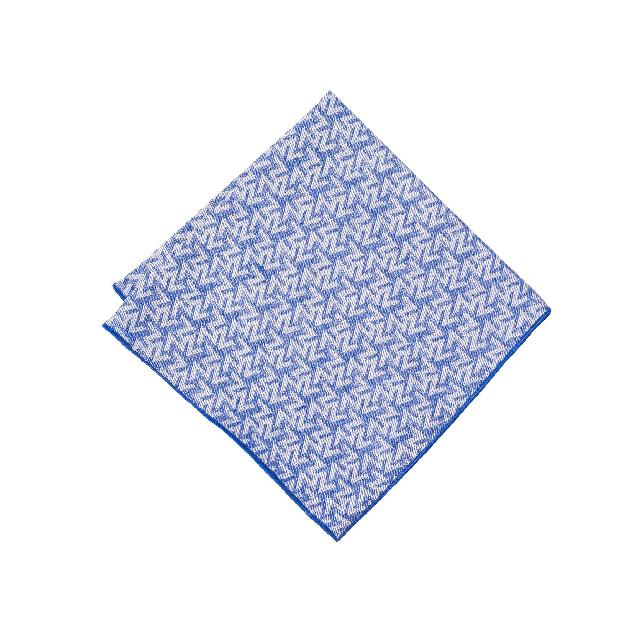 Blue Triangular Cotton Pocket Square (Wall Street) - SprezzaBox