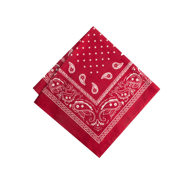 Red Bandana Cotton Pocket Square - SprezzaBox