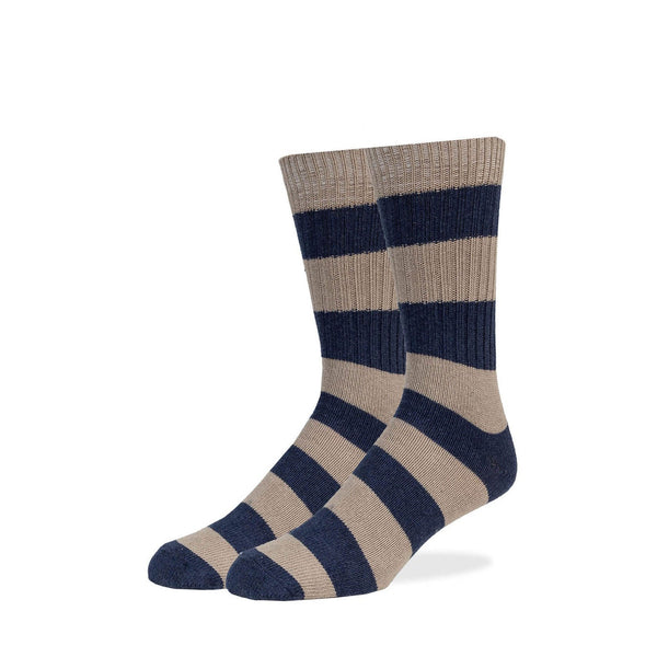 Tan Thick Stripe Socks - SprezzaBox