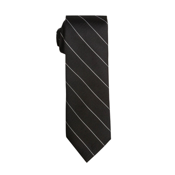 Black Pinstripe Tie (Wall Street) - SprezzaBox