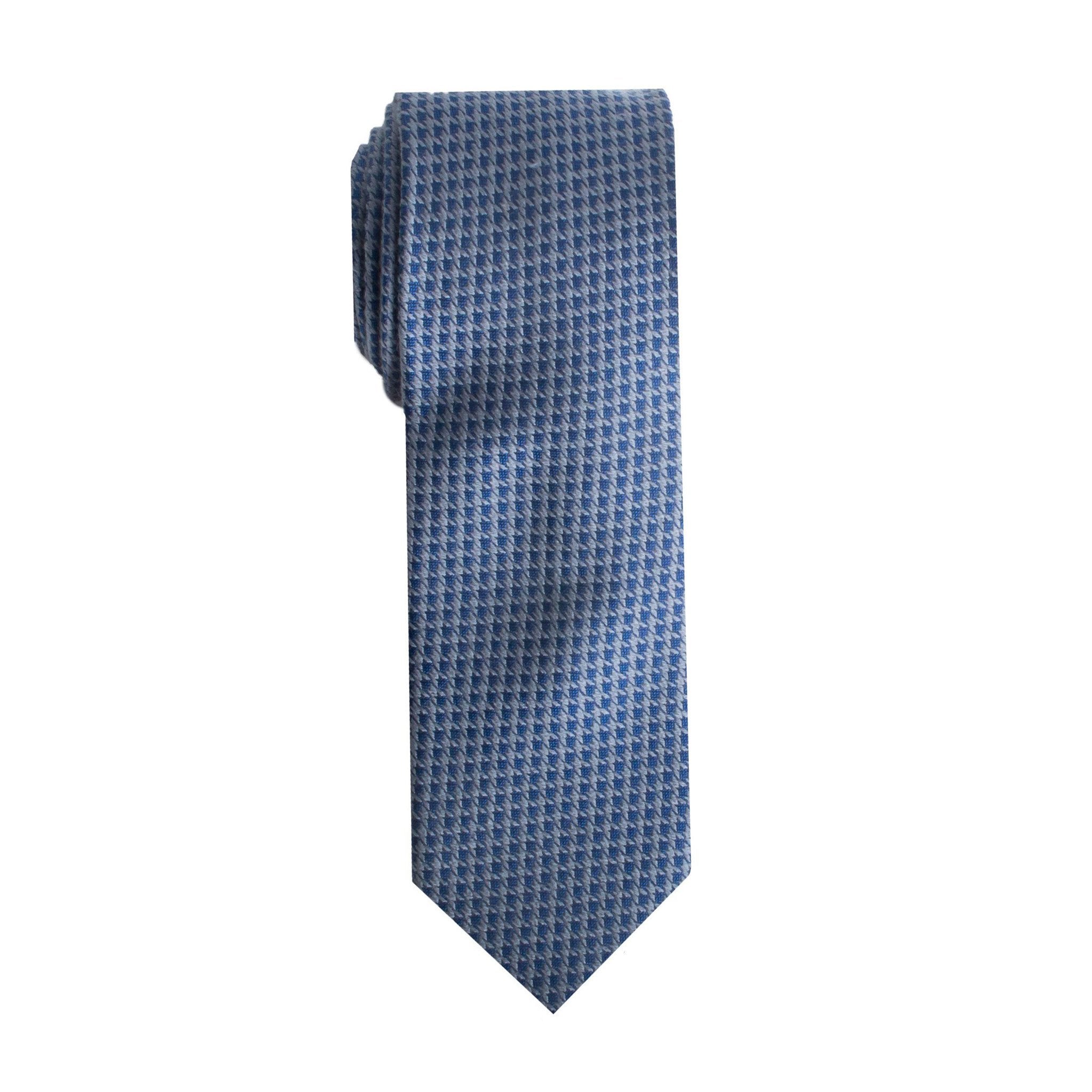 Blue Houndstooth Tie (Wall Street) - SprezzaBox