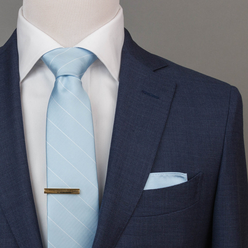 Light Blue Pinstripe Tie (Wall Street) - SprezzaBox