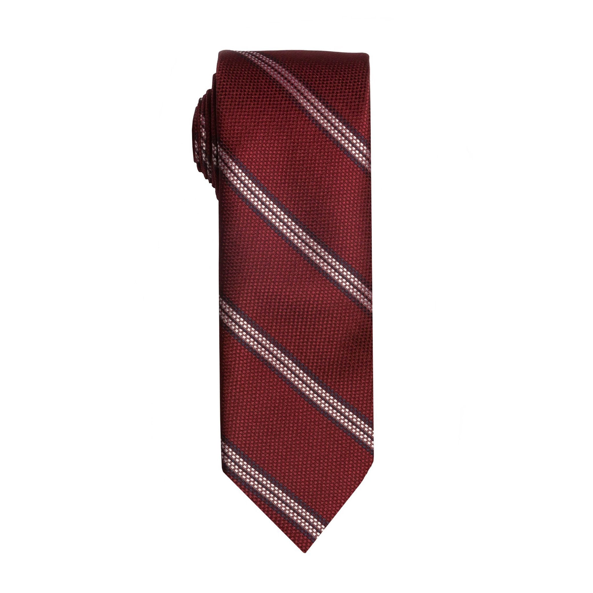 Red and Blue Double Stripe Tie - SprezzaBox