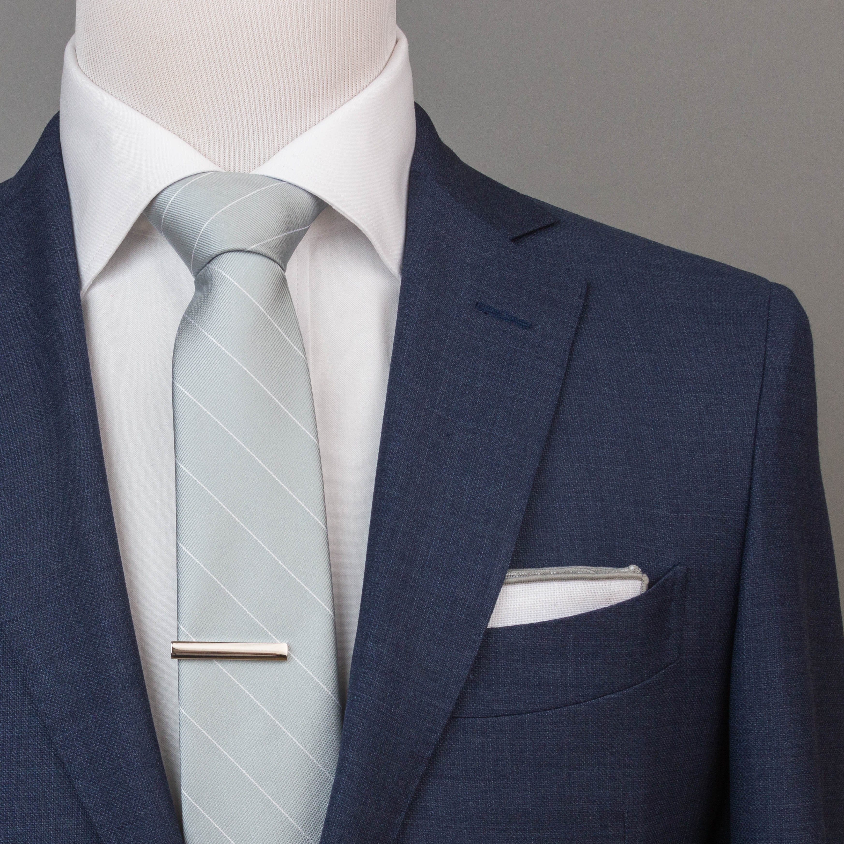 Silver Pinstripe Tie (Wall Street) - SprezzaBox