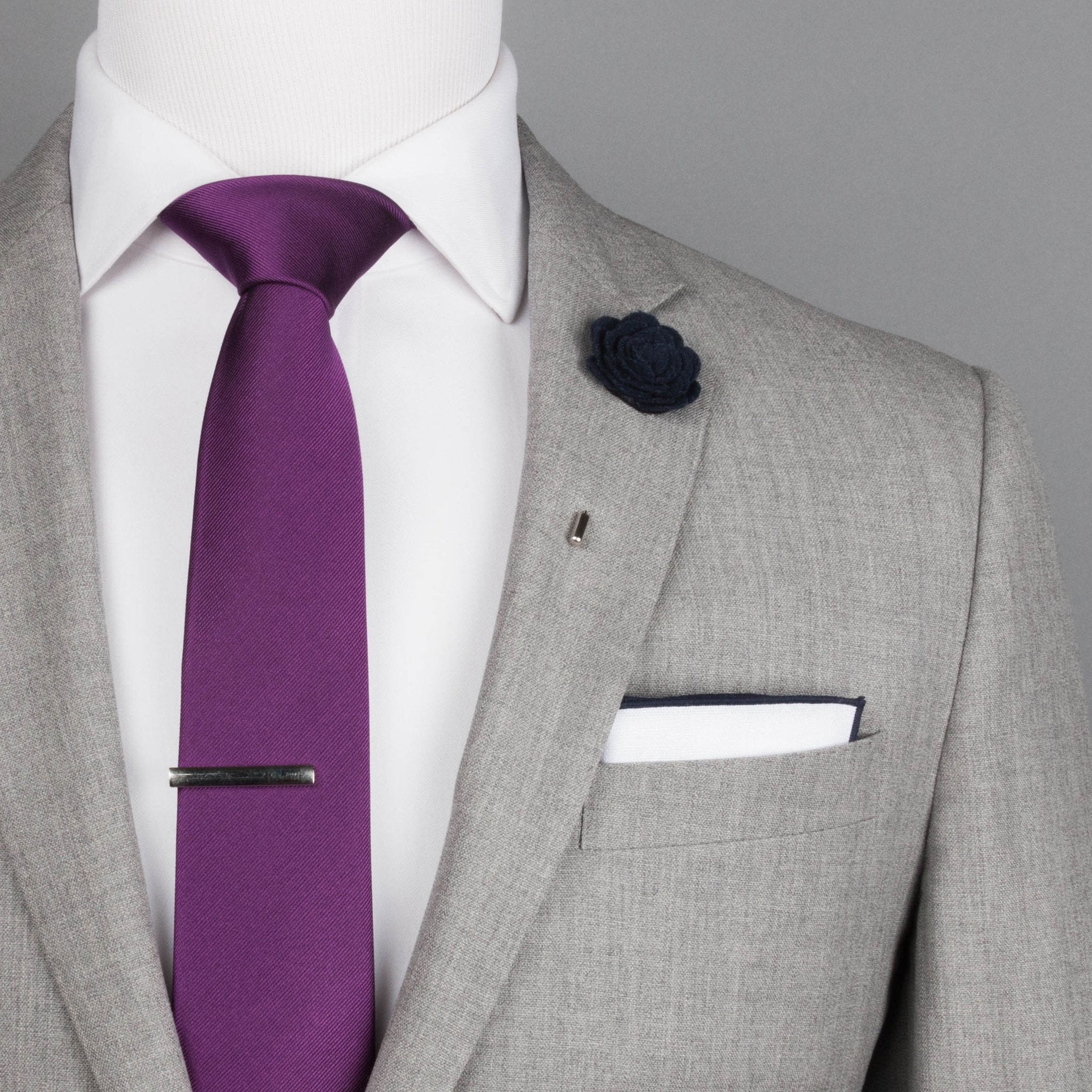 Solid Eggplant Silk Tie (Wall Street) - SprezzaBox