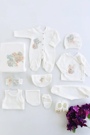 Grace Newborn Girl Coming Home Outfit Set (11 Pcs) - MOOGCO Baby