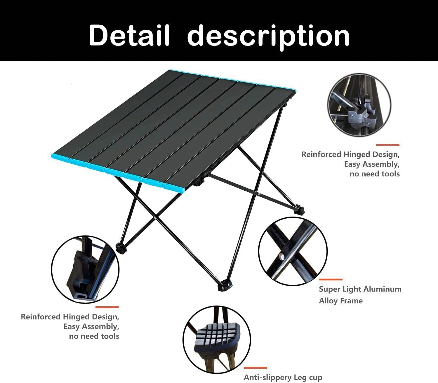 Folding Camping Tables with Carry Bag Portable Garden Picnic BBQ Beach Fishing