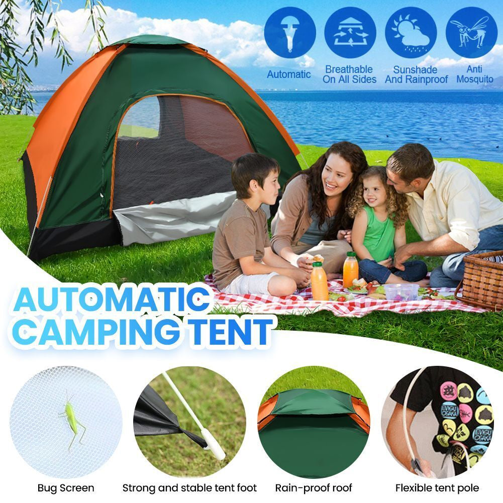 Auto Pop-Up 3/4 Man Tent, Camping Outdoor Family Tent