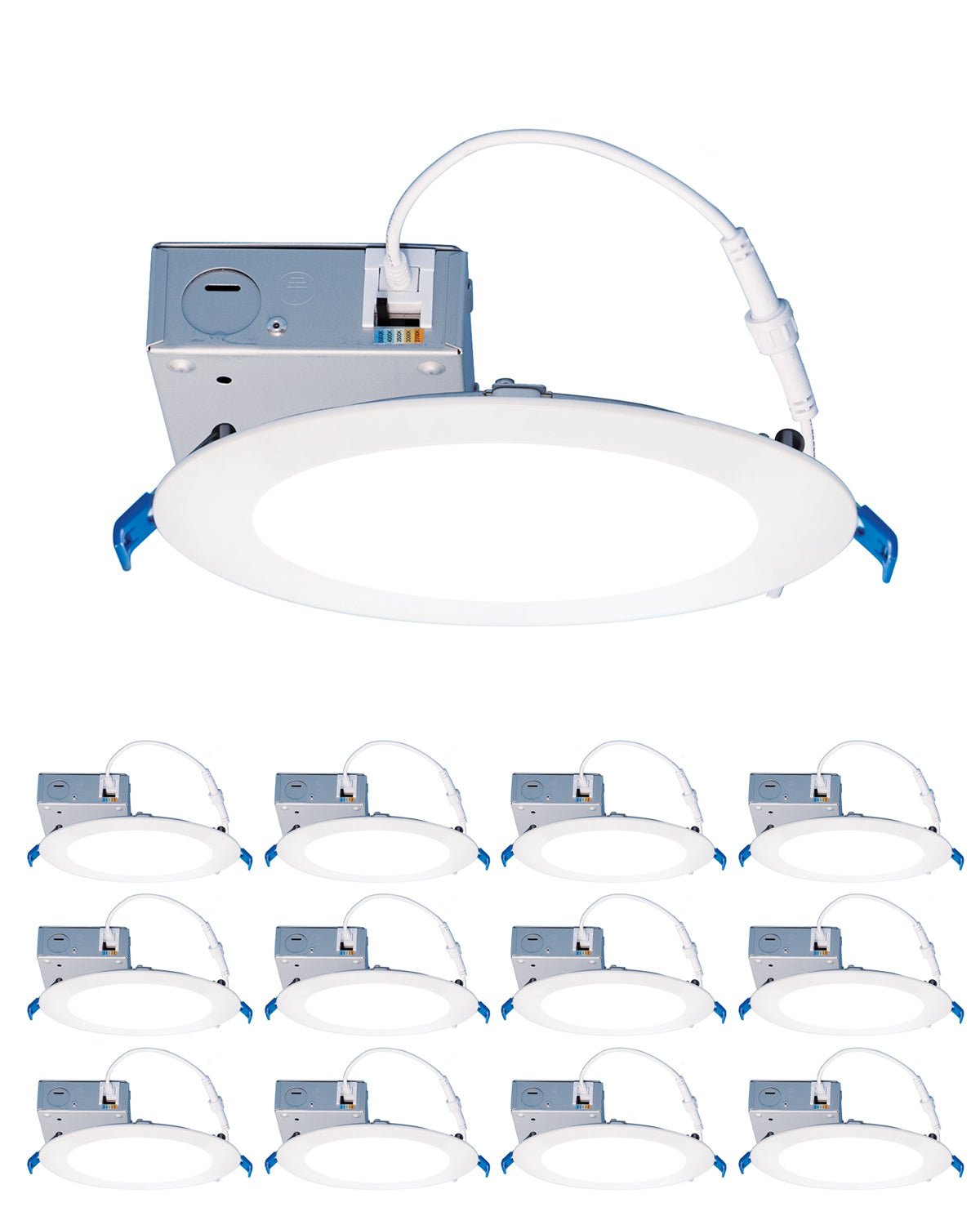 6 Inch 12W Slim Canless Flat Recessed Light,5CCT,900 Lumen,12Pack