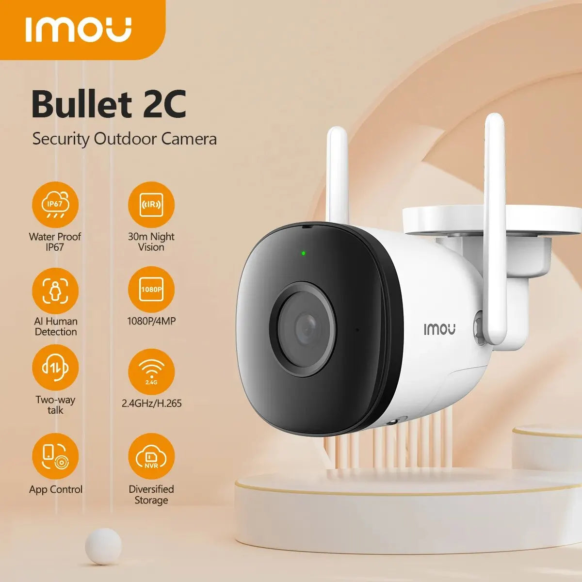 Automatic Camera IMOU Bullet 2C 2MP 4MP Wifi Camera Automatic Tracking Weatherproof AI Human Detection Outdoor Surveillance IP Camera
