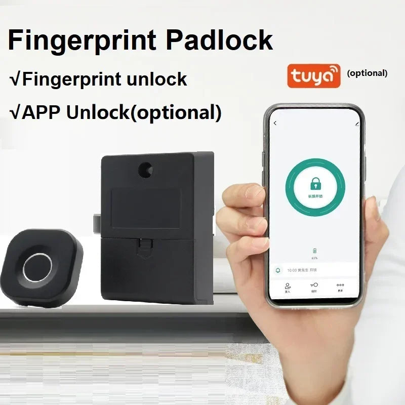 Drawer Lock Tuya Intelligent Electronic Fingerprint Locks Cabinet Locker Finger Print Lock Smart Door Lock USB EmergencyCharging