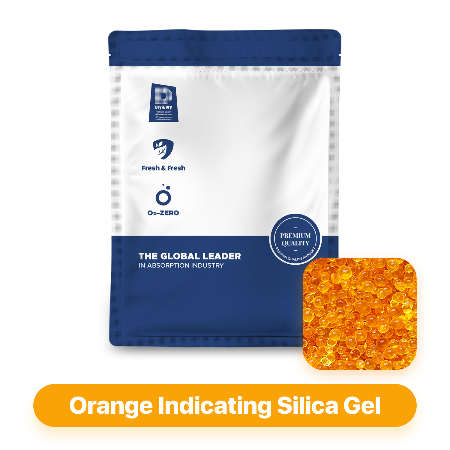 [44 LBS] Blue Premium Indicating Silica Gel Beads (3-5 mm) -(1 Sack of 44  LBS)