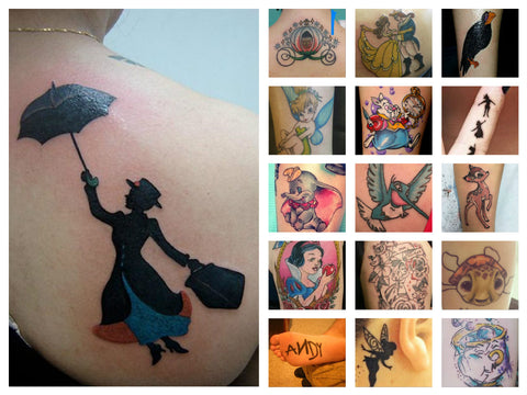 disney princess collage tattoo