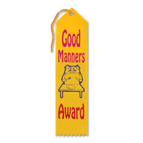 Beistle Good Manners Ribbon Award, Multicolor - 1pack