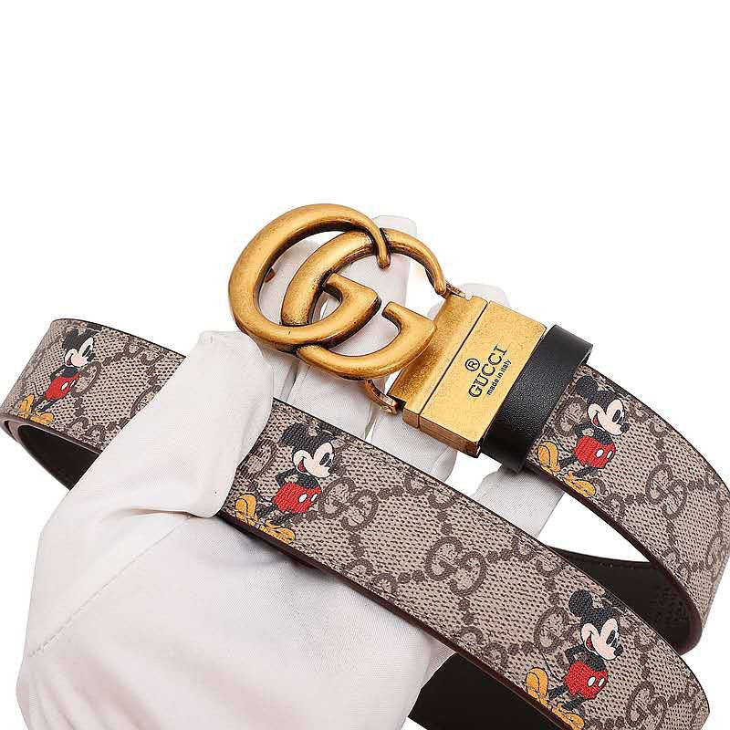 GG Men Woman Fashion Smooth Buckle Leather Belt