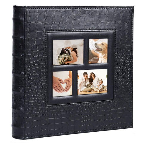 Gift for Parents - Large Capacity Photo Album - Unique PU Leather Cover, 600 Pockets With Window