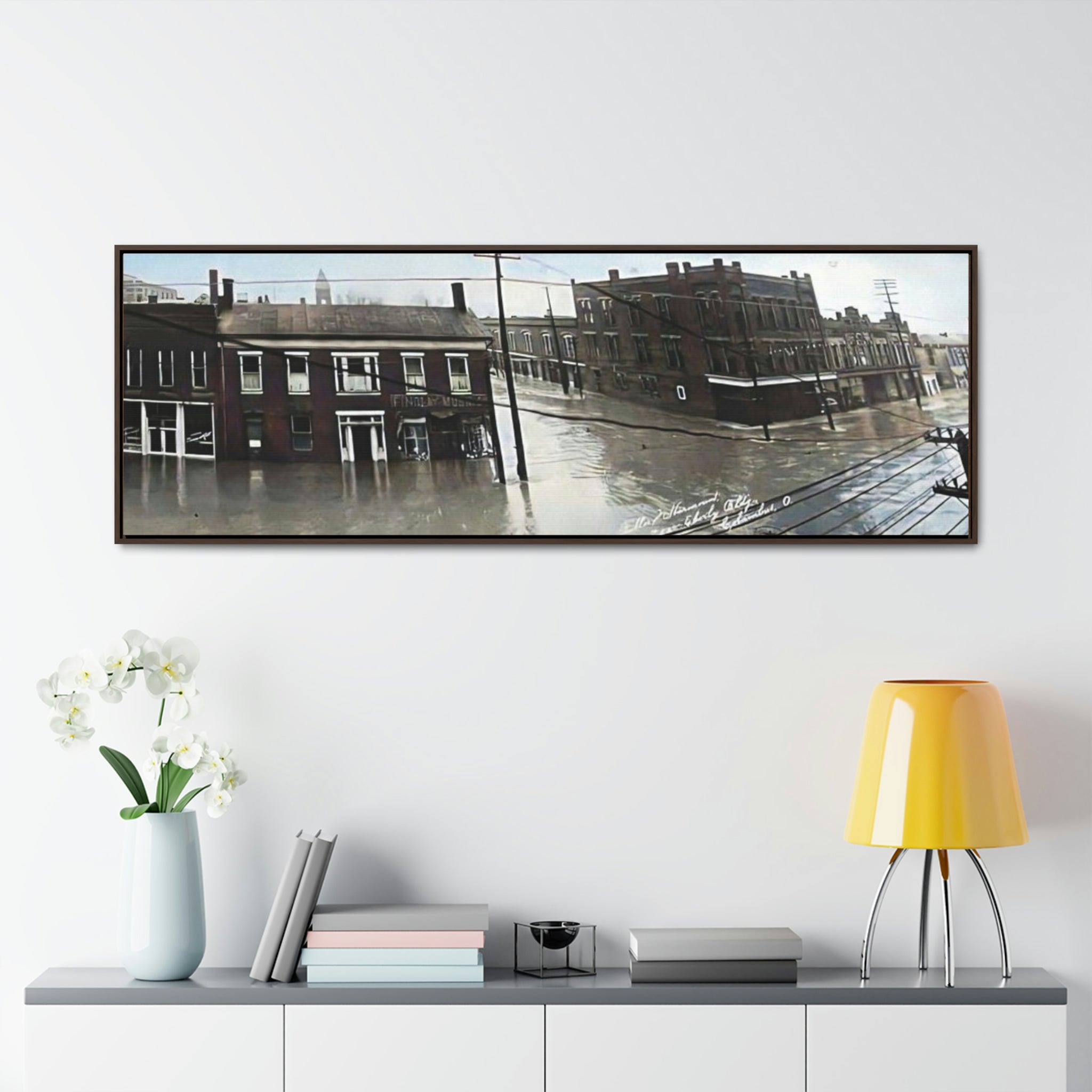 1913 Flood. Findlay Ohio. From Sherman House. PART B Gallery Canvas Wraps, Horizontal Frame