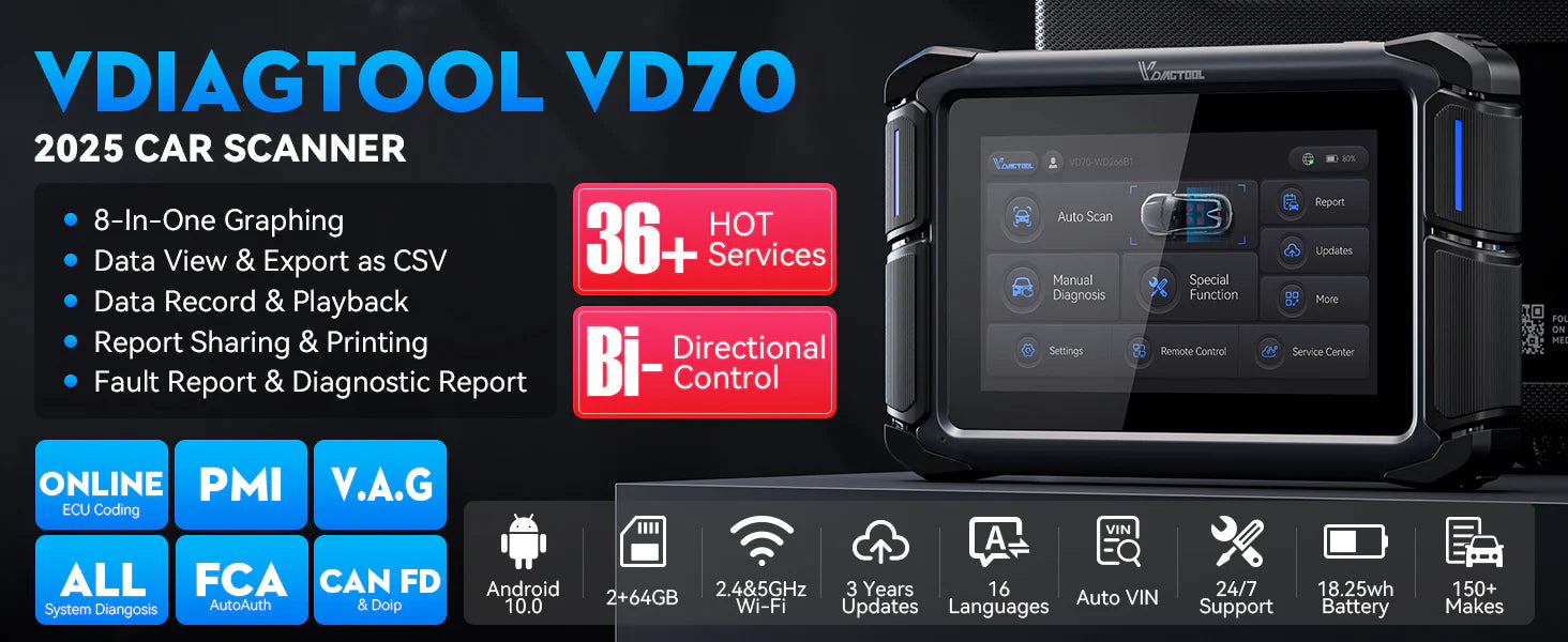 Vdiagtool Vd70 2025 OBD2 Scanner