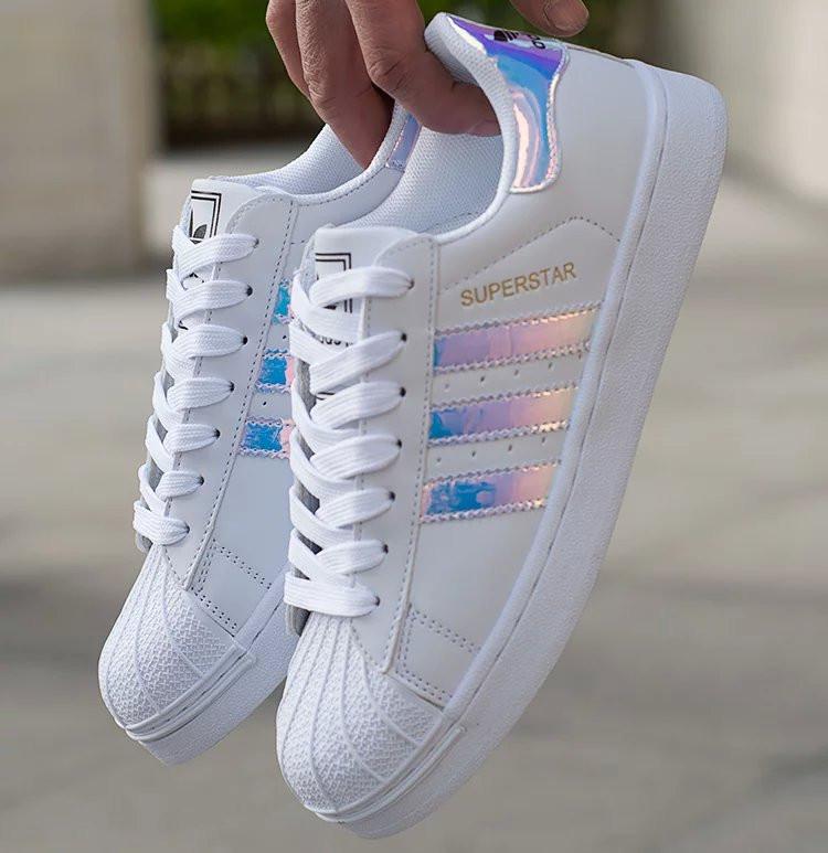 "Adidas" Women Fashion Reflective Flats Sneakers Sport Shoes