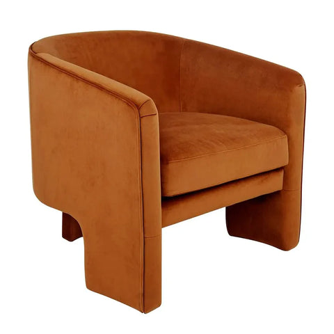 tripod accent chair rust velvet