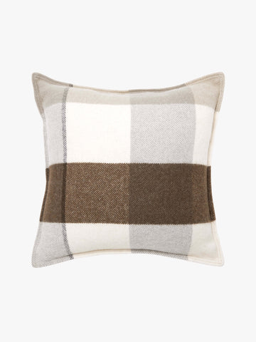 plaid cushion brown