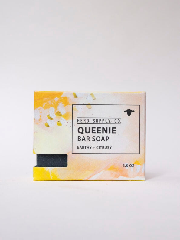 Queenie Sheep Milk Soap Bar in Yellow Watercolor Box