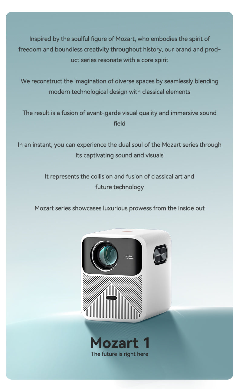 Wanbo-Mozart 1 Projector PixelPro 5.0 full closed optical | 8W*2  Full-frequency speakers