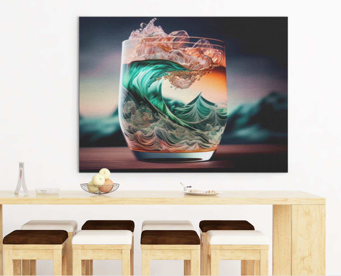 Ocean Waves Cocktail - Printed Canvas