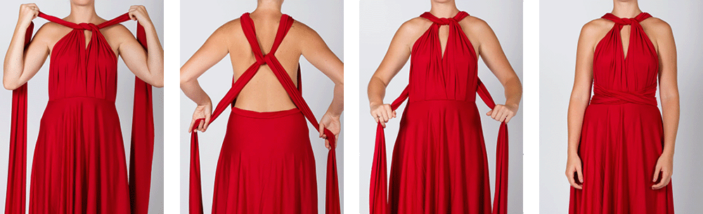 Multi Way Infinity Wrap Dress - Keyhole Halter Style