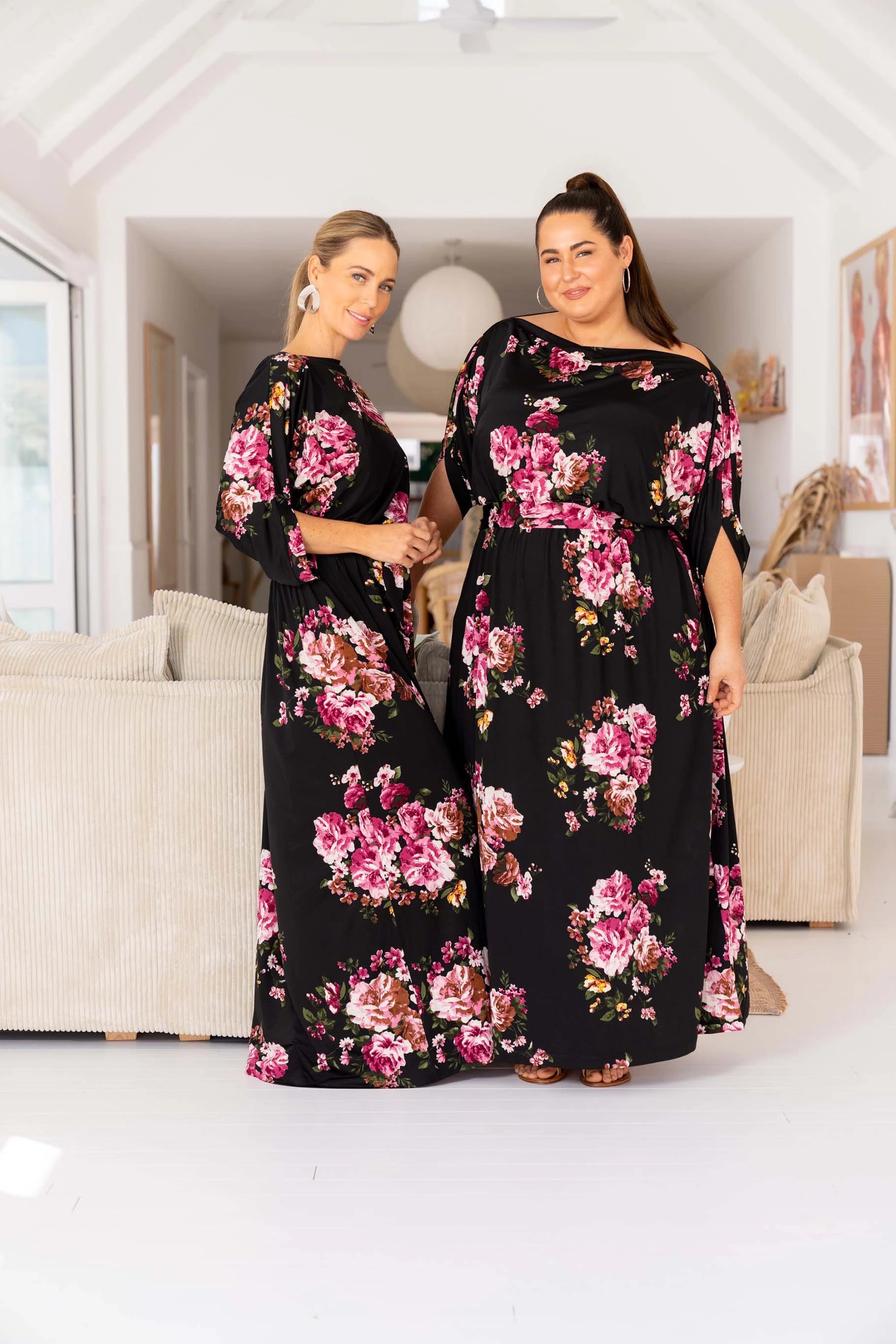 Alexa Black Floral Maxi Dress