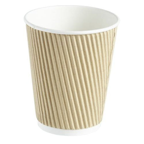 8 oz White Paper Coffee Cup - Double Wall - 3 1/2 x 3 1/2 x 3 1/4 - 500  count box