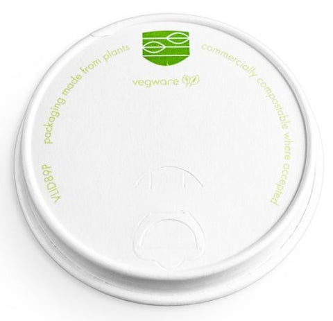 Lids ONLY: White Plastic Lids for 8,12,16, and 20 Ounce Coffee Cups, 100 Coffee Lids for Hot Cups - Sip and Straw Lids for Paper Coffee Cups, Cups Sol