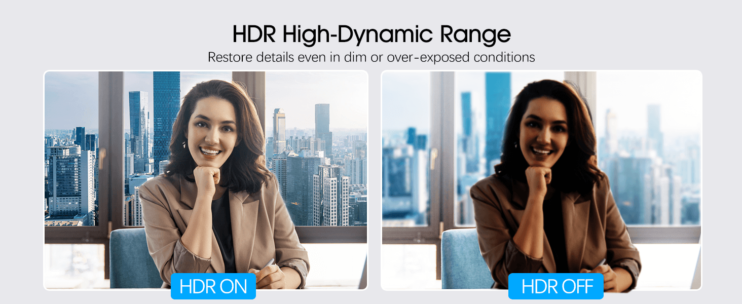 HDR High-Dynamic RangeRestore details even in dim or over-exposed conditions