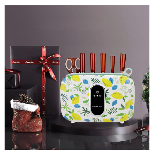 Charmline Smart Cutting Board And Knife Set With Holder Green