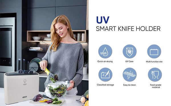 Charmline Smart Cutting Board And Knife Set With Holder Blue –  Charmline-home