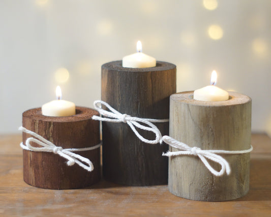 Log Candle Holder Centerpiece, Rustic Wedding Decor – GFTWoodcraft