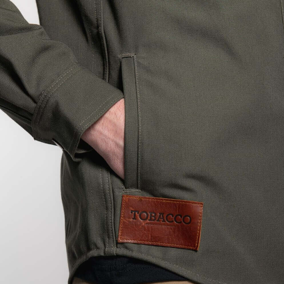 Tobacco Motorwear California Riding Shirt Moss Pocket and Leather Patch