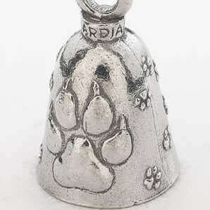 Dog paw guardian angel bell design close up