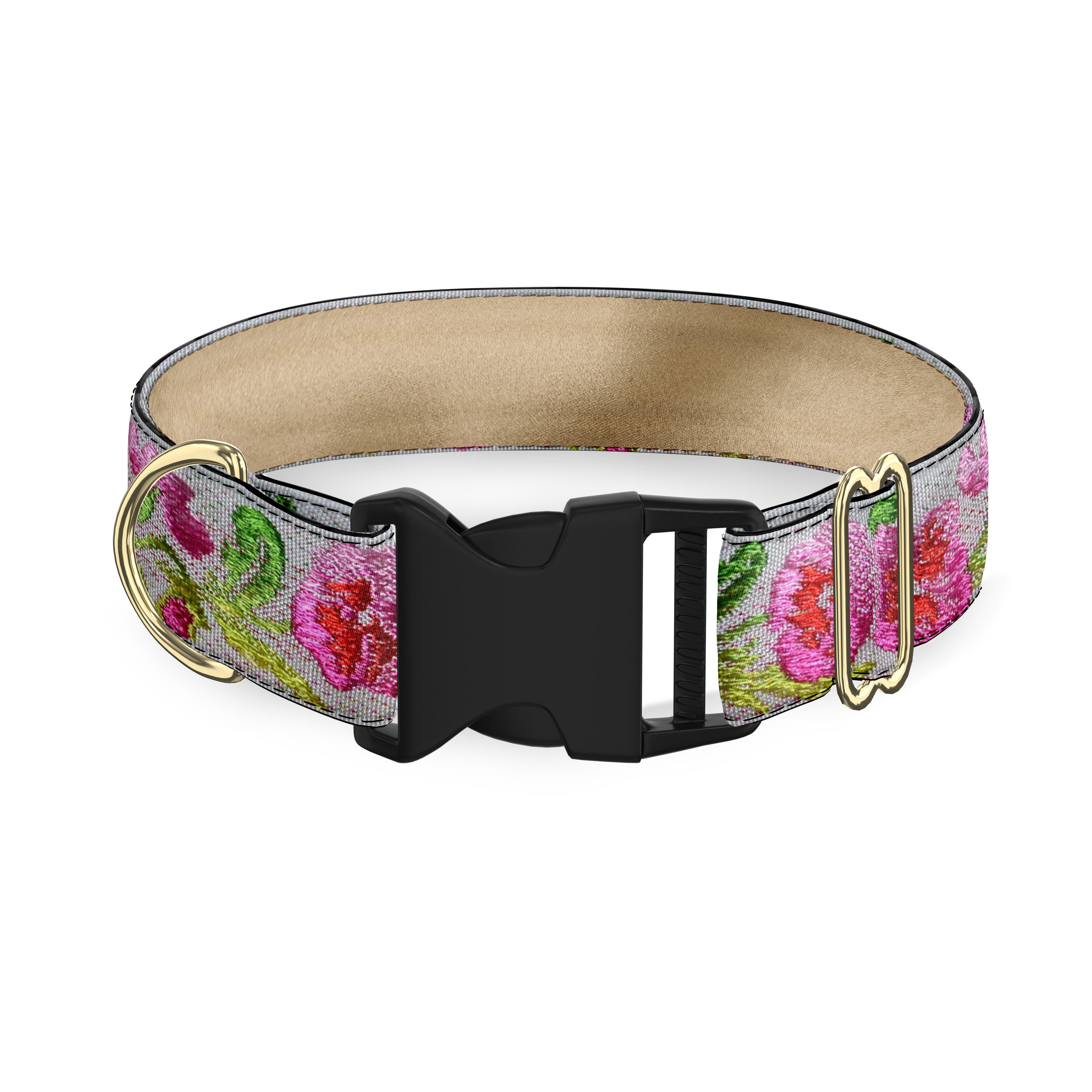 Viola Pink on Light Blue Dog Collar