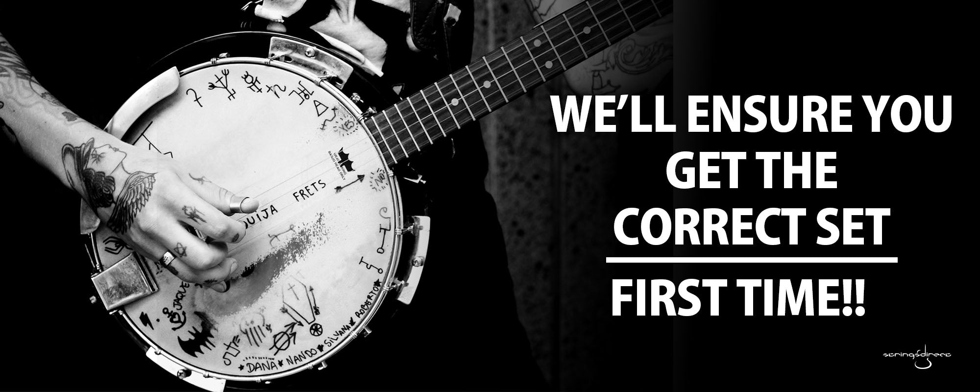 Banjo String Guide Header - We'll ensure you get the correct set first time!