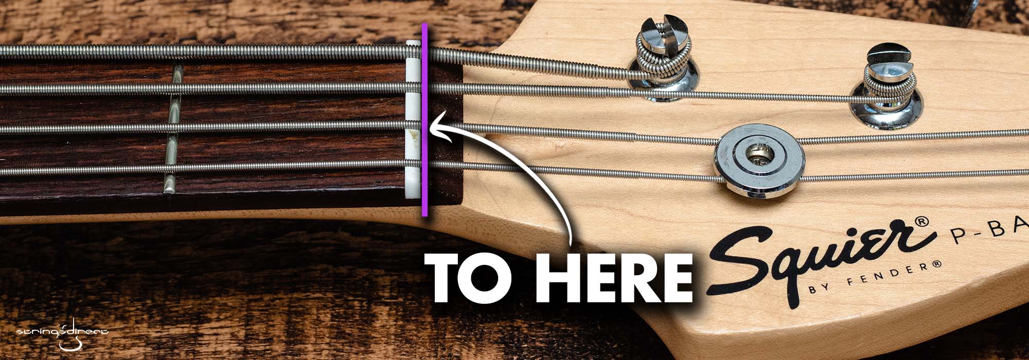 ... to here.  (how to measure the length of your bass strings)