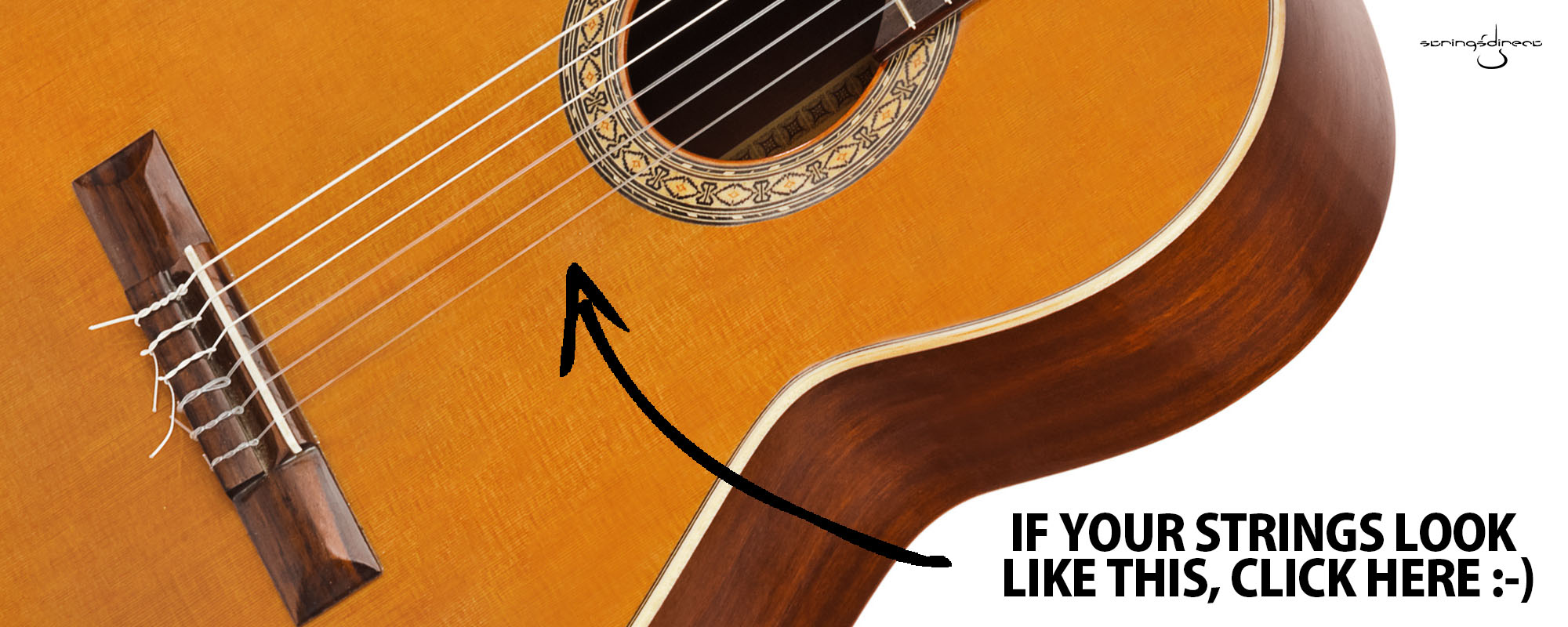 If your strings look like this click here - classical guitar buyers guide link