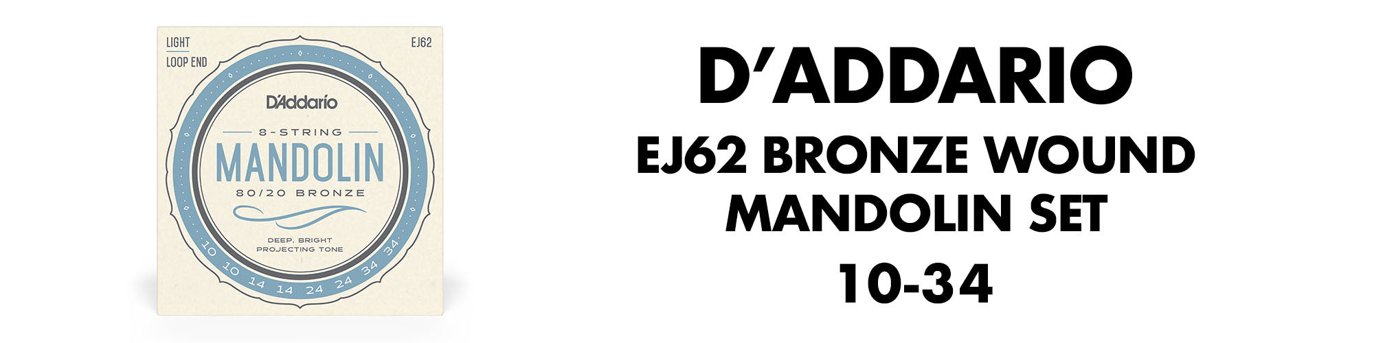 D'Addario EJ62 80/20 Bronze Wound Mandolin Set