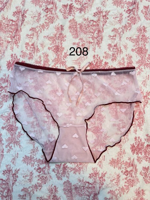 2-5 update S/M Lace heart coquette ruffle lace panties