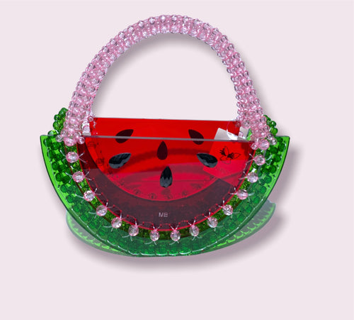 Beaded Watermelon Gold Chain Purse – Mel's Couture Co.