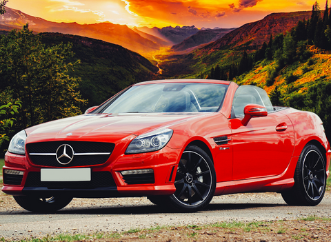 red mercedes benz