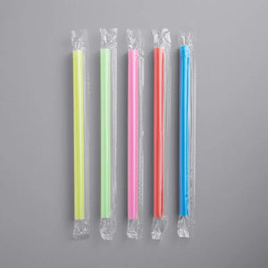 8 1/2" Colossal Neon Wrapped Straw [1600/Case] - Supply Experts