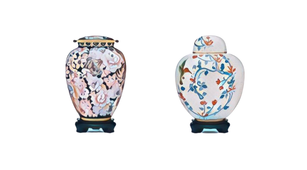 Two Cloisonne urns