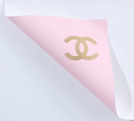 Dark Pink Chanel Floral Paper