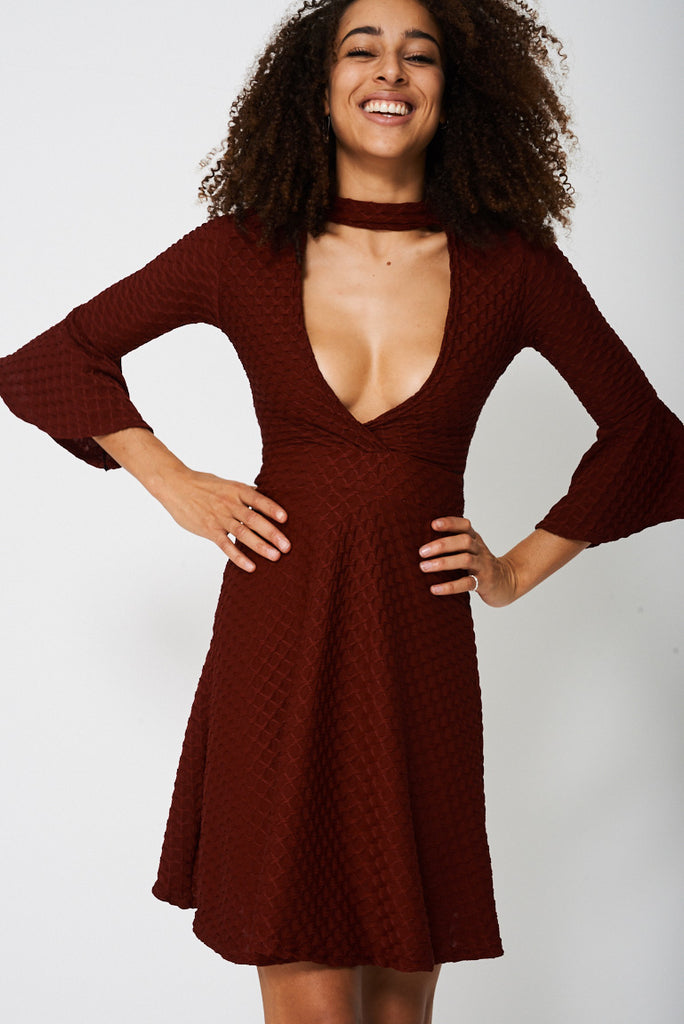 bell sleeve skater dress